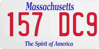 MA license plate 157DC9