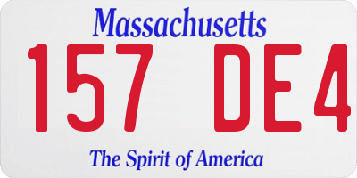 MA license plate 157DE4