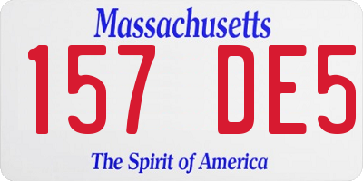 MA license plate 157DE5