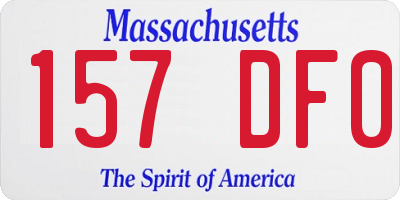 MA license plate 157DF0