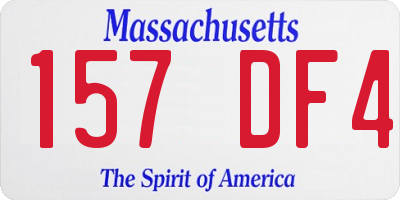 MA license plate 157DF4