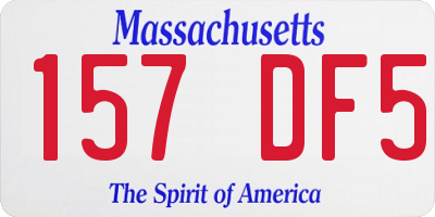 MA license plate 157DF5