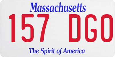 MA license plate 157DG0