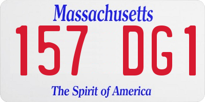 MA license plate 157DG1