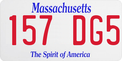 MA license plate 157DG5