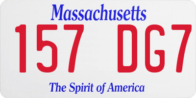 MA license plate 157DG7
