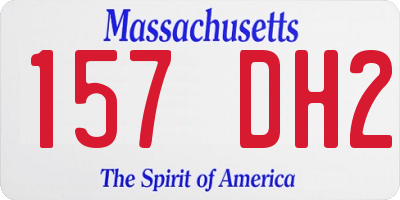 MA license plate 157DH2
