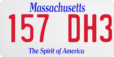 MA license plate 157DH3