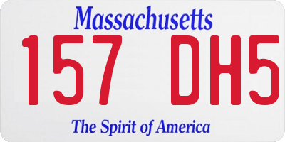 MA license plate 157DH5