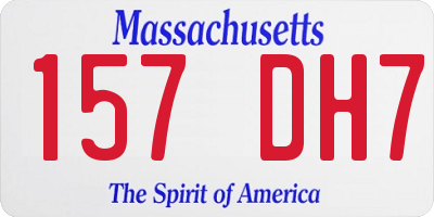 MA license plate 157DH7