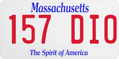 MA license plate 157DI0