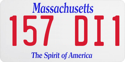 MA license plate 157DI1