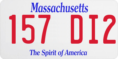 MA license plate 157DI2