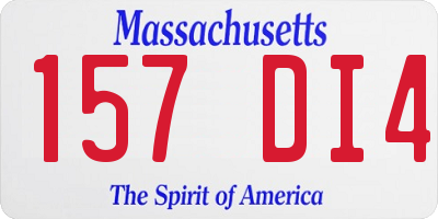 MA license plate 157DI4