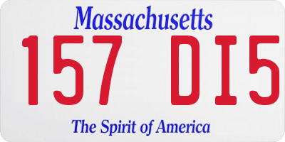 MA license plate 157DI5