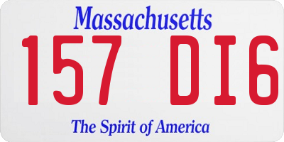 MA license plate 157DI6