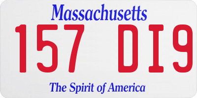 MA license plate 157DI9