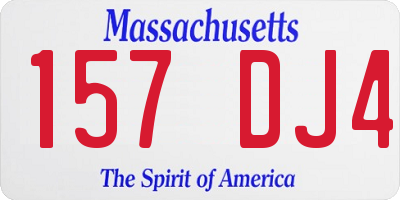 MA license plate 157DJ4
