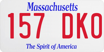 MA license plate 157DK0
