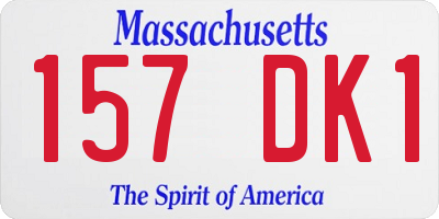 MA license plate 157DK1