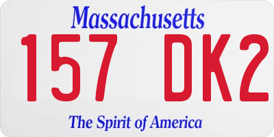 MA license plate 157DK2