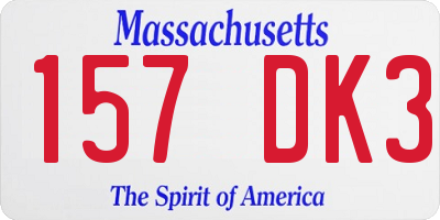 MA license plate 157DK3