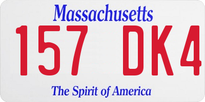 MA license plate 157DK4