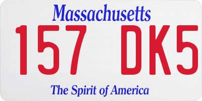 MA license plate 157DK5
