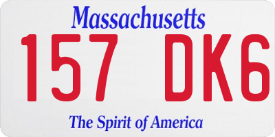 MA license plate 157DK6