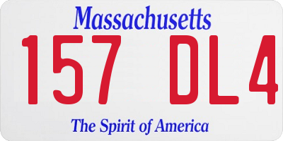 MA license plate 157DL4