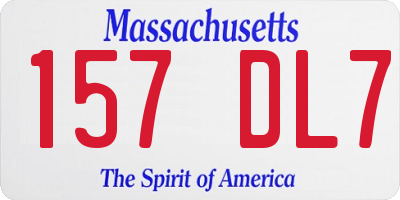 MA license plate 157DL7