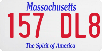 MA license plate 157DL8