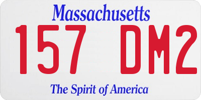MA license plate 157DM2