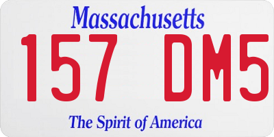 MA license plate 157DM5