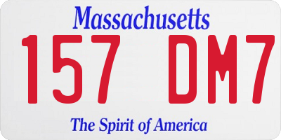 MA license plate 157DM7