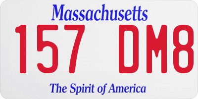 MA license plate 157DM8