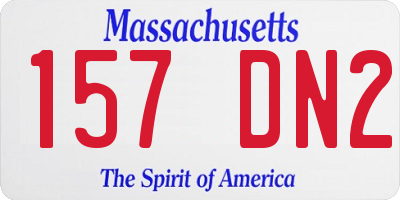 MA license plate 157DN2
