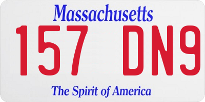 MA license plate 157DN9