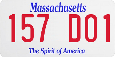 MA license plate 157DO1