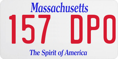 MA license plate 157DP0