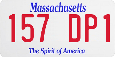 MA license plate 157DP1