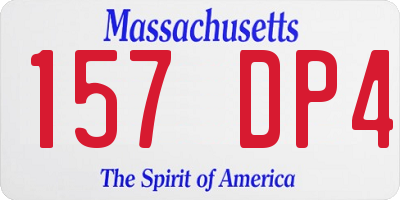 MA license plate 157DP4