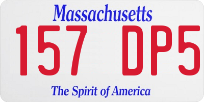 MA license plate 157DP5