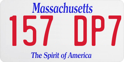 MA license plate 157DP7