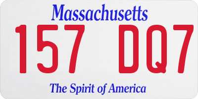 MA license plate 157DQ7