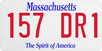 MA license plate 157DR1