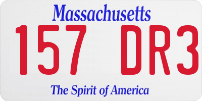 MA license plate 157DR3