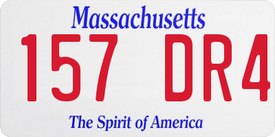 MA license plate 157DR4