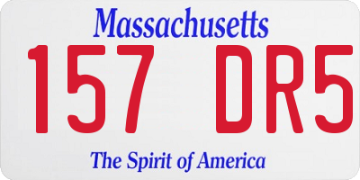 MA license plate 157DR5