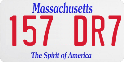 MA license plate 157DR7
